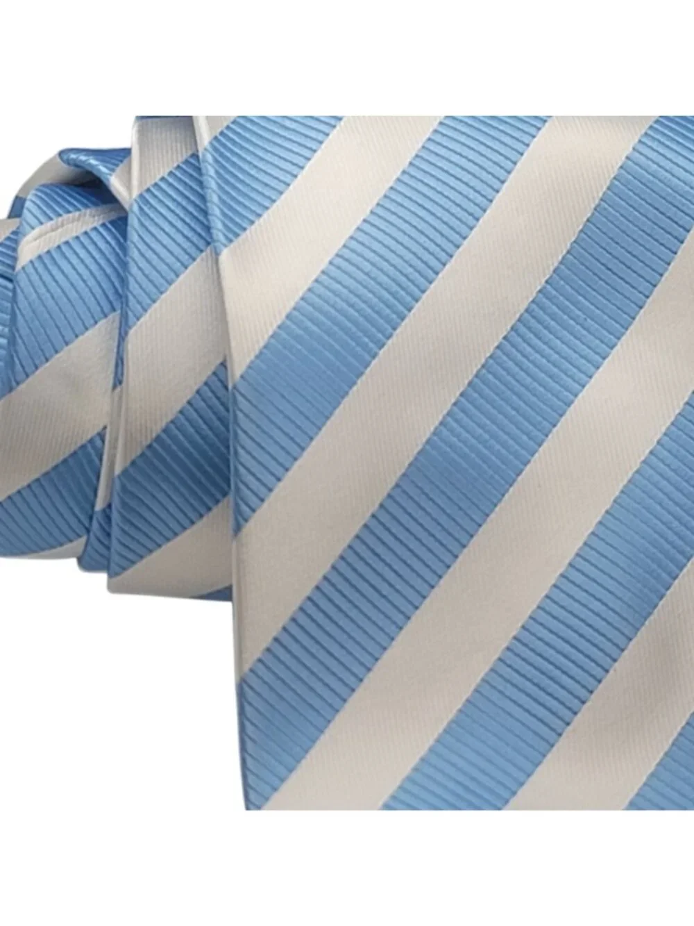 HPI Direct Mens Blue & White Striped Polyester Tie